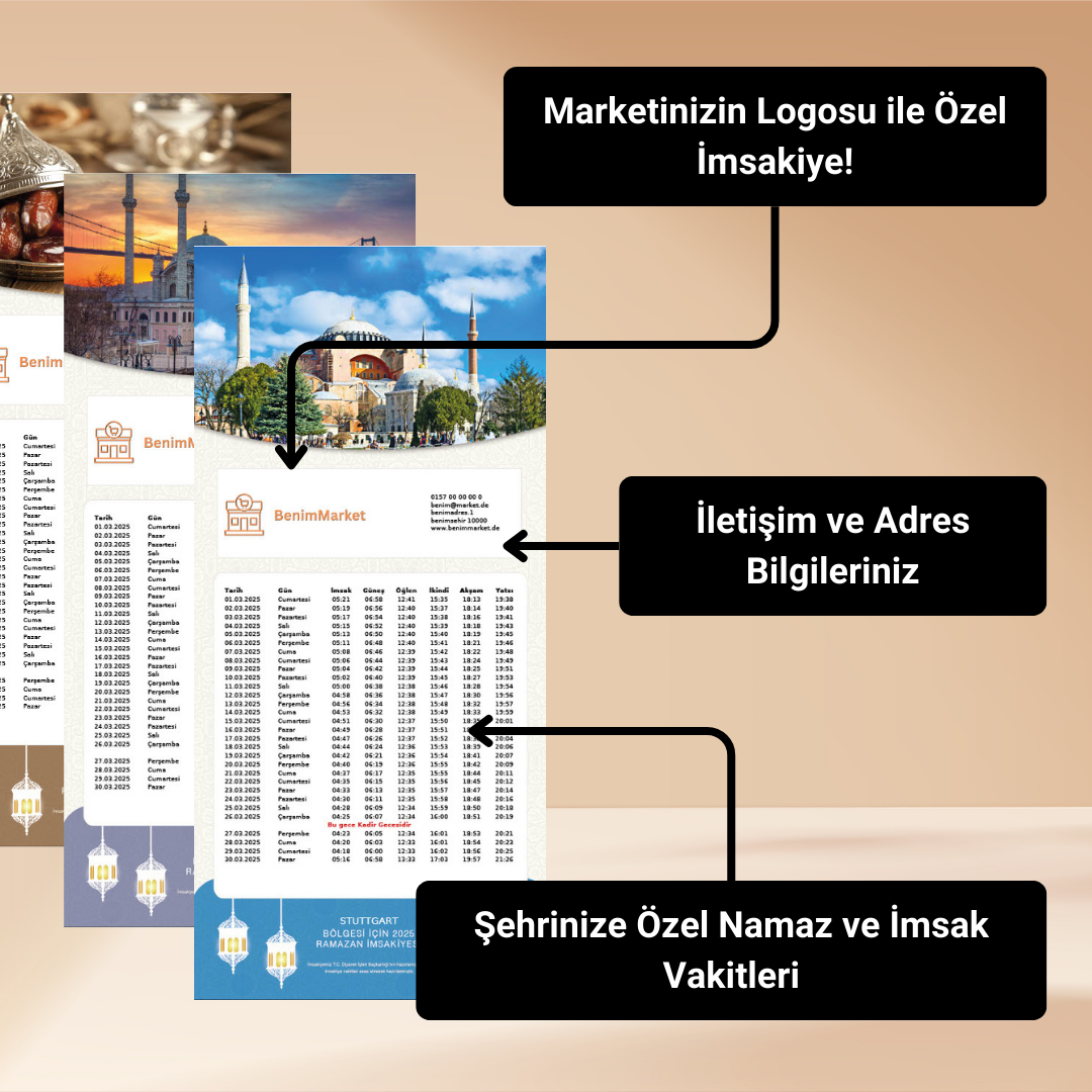 Imsakiye 14 x 29,9 cm – Kostenloser Versand!