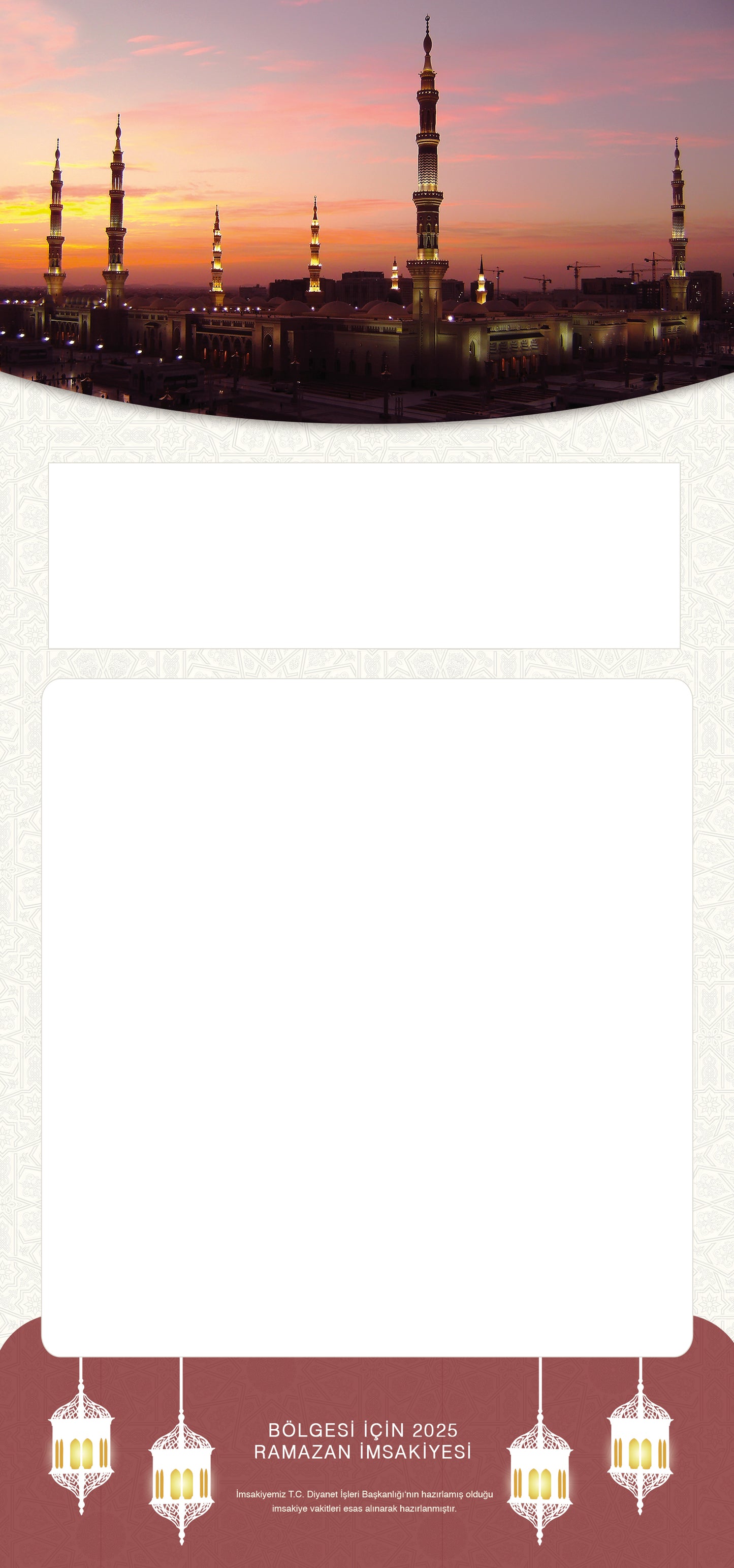 Entwurf-13 – Imsakiye 14 x 29,9 cm – Kostenloser Versand!
