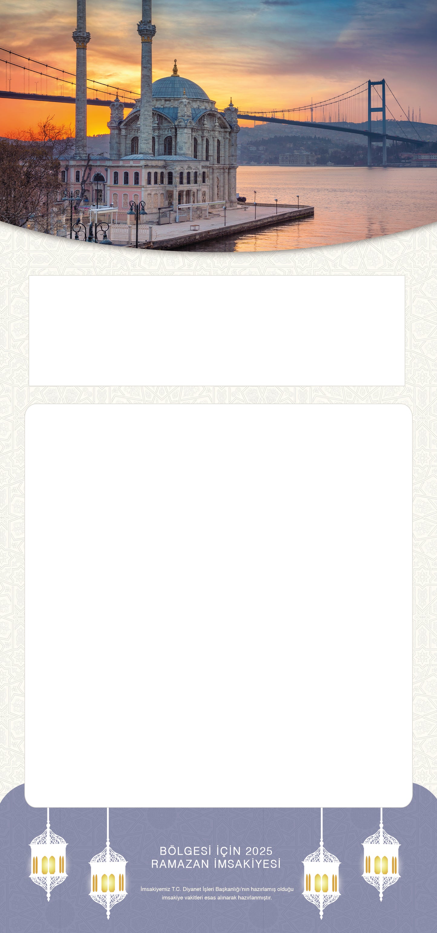 Entwurf-5 – Imsakiye 14 x 29,9 cm – Kostenloser Versand!