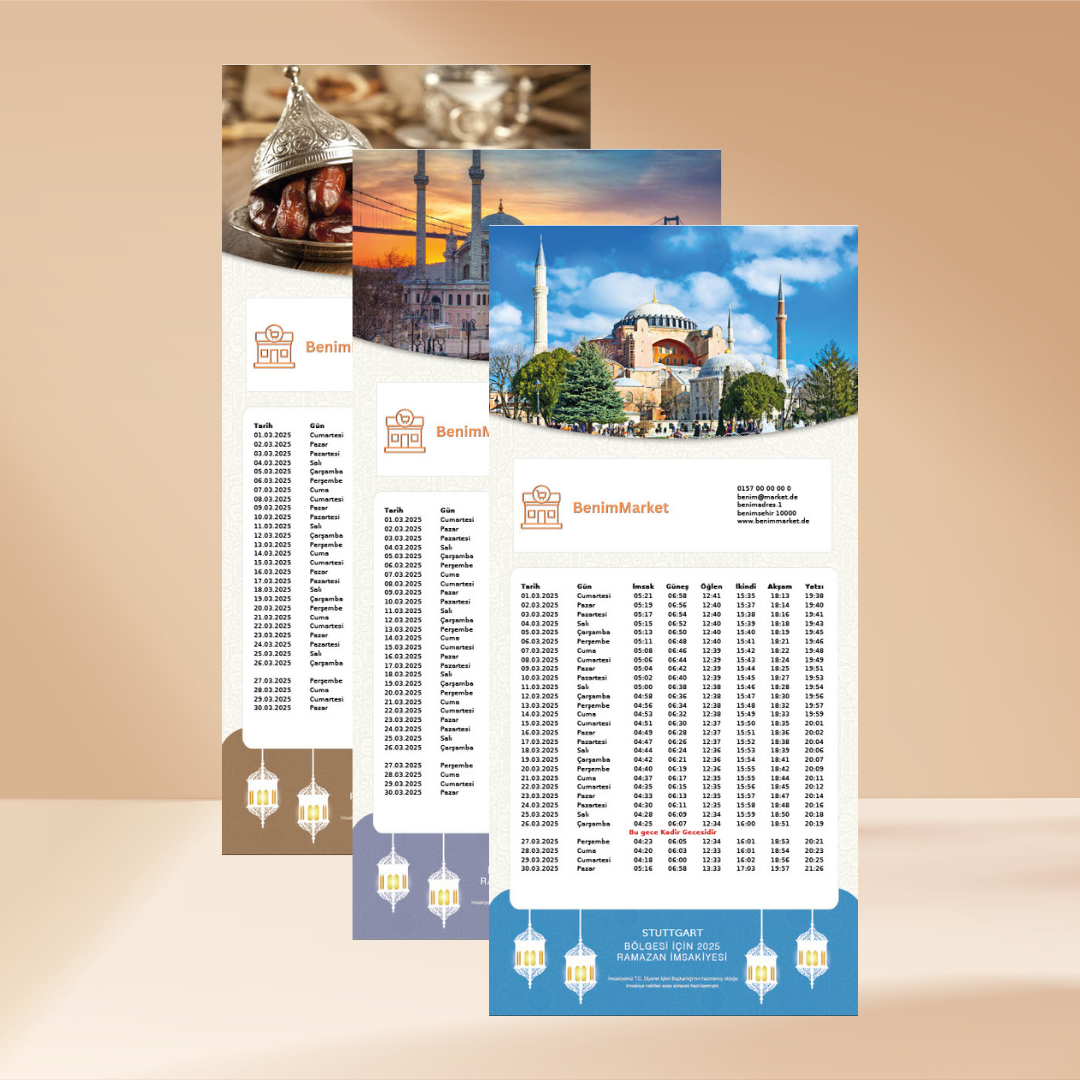 Imsakiye 14 x 29,9 cm – Kostenloser Versand!