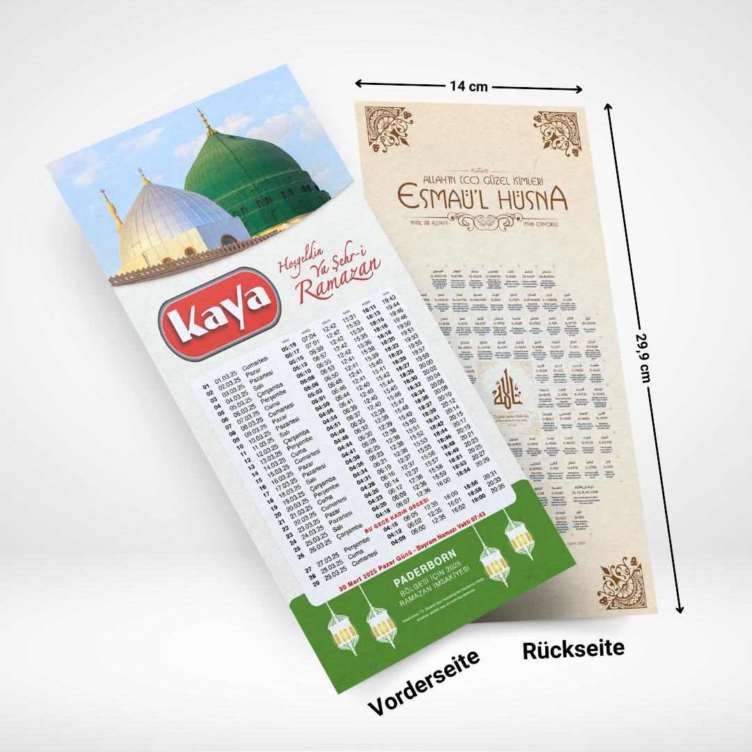 Entwurf-11 – Imsakiye 14 x 29,9 cm – Kostenloser Versand!